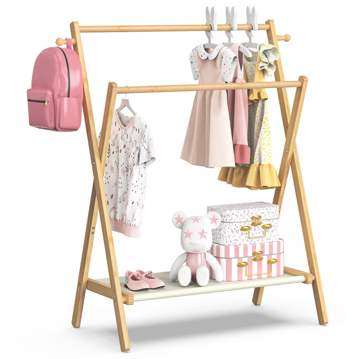 Kids Clothing Rack, Small Clothes Rack for Toddler Pets, Kids Dress Up Rack