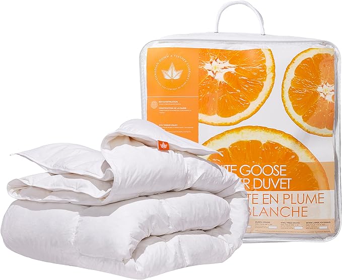 All Season White Goose Feather Duvet Comforter Twin Size - 233 TC Shell 100% Cotton