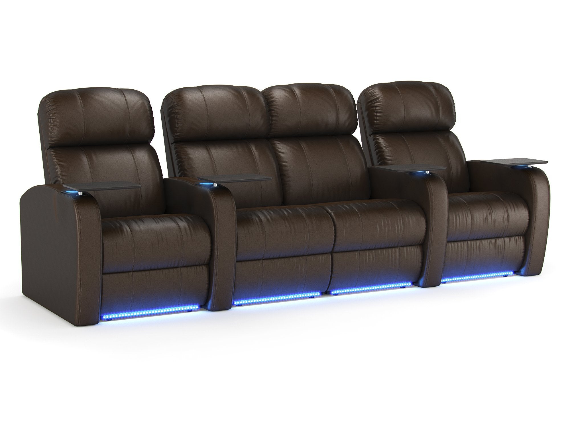 Diesel XS950 Theater Seats Brown Top-Grain Leather - Power Recline - Space Saver