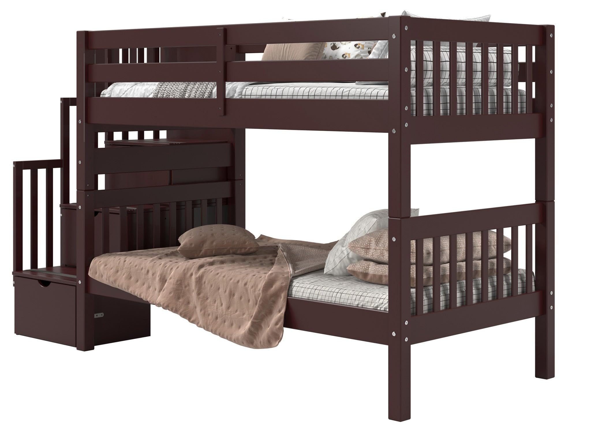 Stairway Bunk Beds Twin over Twin with 3 Drawers in the Steps
