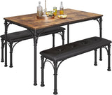 Dining Table Set for 4, Kitchen Table Set with Roman Columns, Dining Table Set for 4-6