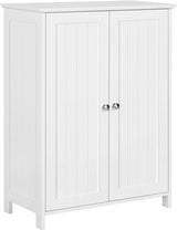 Bathroom Floor Cabinet, Modern Storage Freestanding Organizer Cabinet with Adjustable