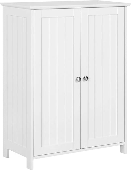 Bathroom Floor Cabinet, Modern Storage Freestanding Organizer Cabinet with Adjustable