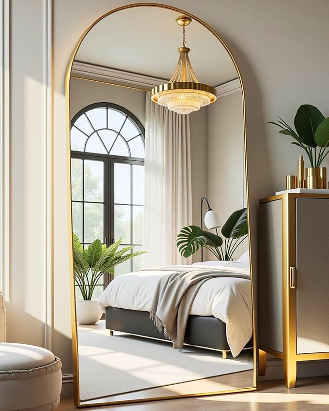 Arched Full-Length Mirror with Explosion-Proof HD Glass