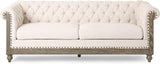 Upholstered Chesterfield Sofa, Classic Retro 3 Seater Rolled Arm Couch for Living Room Bedroom