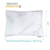 JJDANFILL Rayon Derived from Bamboo Pillow King Size Set of 2 - Machine Washable Bed Pillows for Sleeping for Back, Stomach, Side Sleeper - Firm Shredded Memory Foam Pillows 20 * 36in