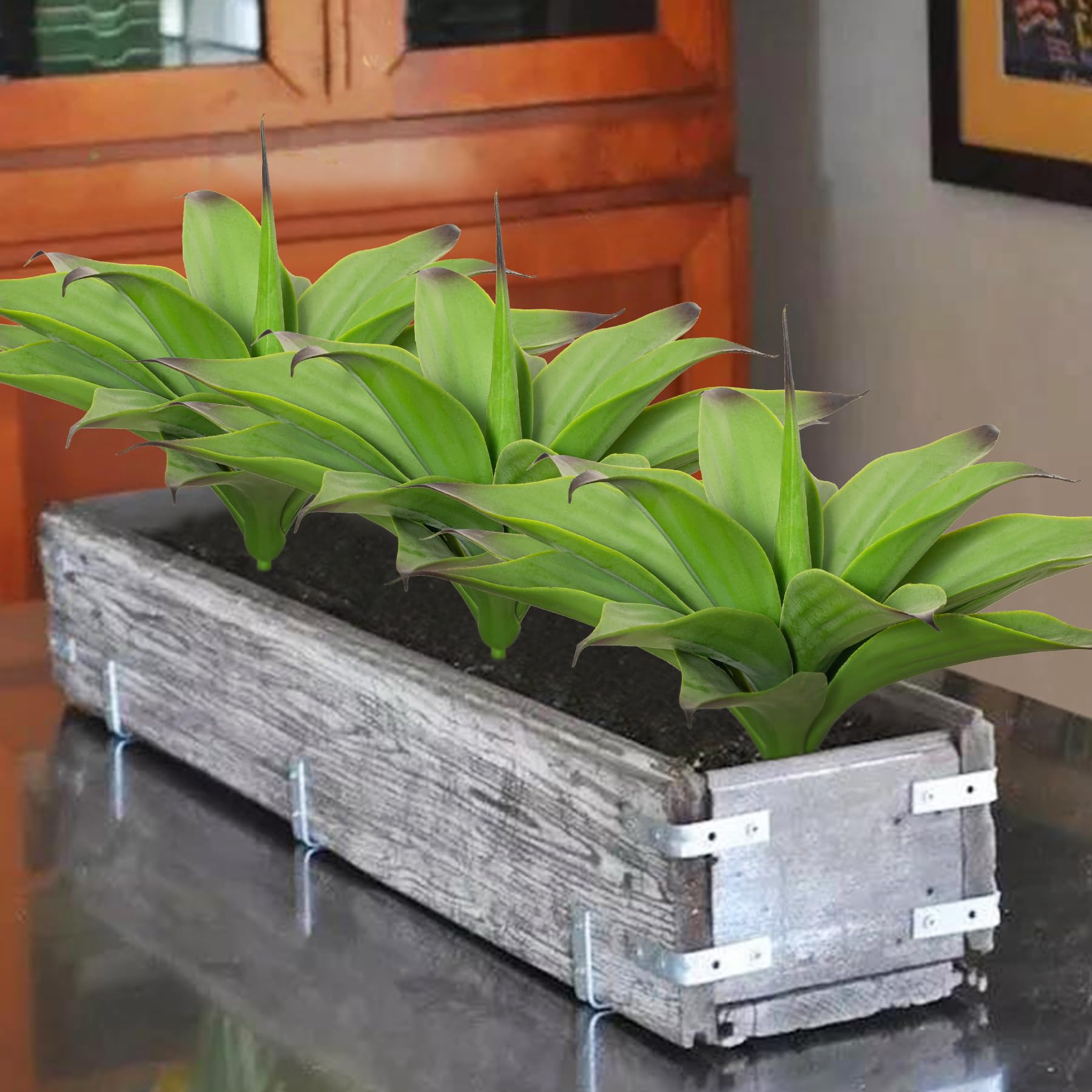 Fake Plants Artificial Agave Plants,Large UV Resistant Fake Agave