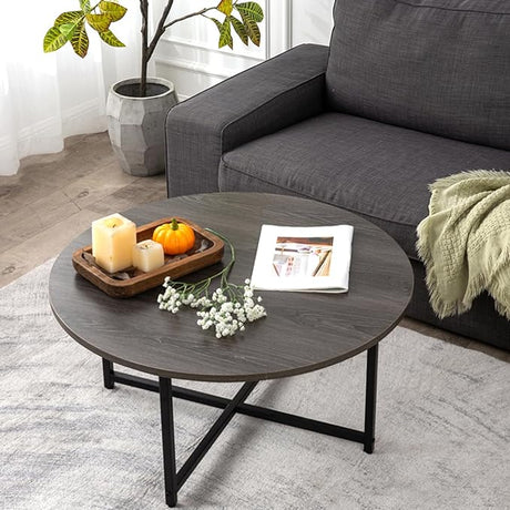 Round Coffee Tables, Accent Table Sofa Table Tea Table with Storage 2-Tier