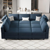 Modular Velvet Sectional Sofa with Chaise Lounge Sectional Sleeper Sofa