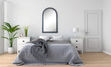 Co-Op Distressed Black Wood Framed Wall Mirror with Arched Top