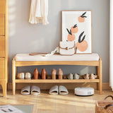 Bamboo Shoe Rack Bench, 3 Tier Shoe Organizer Storage Rack for Entryway