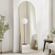 Full Length Arched Floor Mirror 71"x26" - Gold Aluminum Frame
