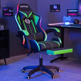 Ergonomic Gaming Chair with Massage, Bluetooth Speakers & LED Lights