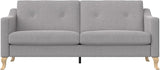 Tess Sofa with Soft Pocket Coil Cushions, Small Space Living Room Furniture, White Linen