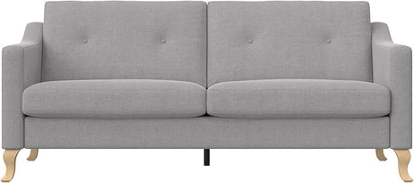 Tess Sofa with Soft Pocket Coil Cushions, Small Space Living Room Furniture, White Linen