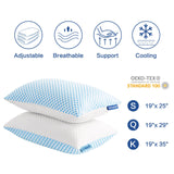 Firm Pillow Shredded Memory Foam(Adjustable Loft), Cooling Breathable