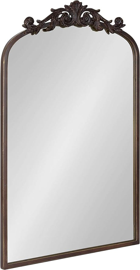 Arendahl Traditional Arch Mirror, 19" x 30.75" , Gold, Baroque Inspired Wall Decor