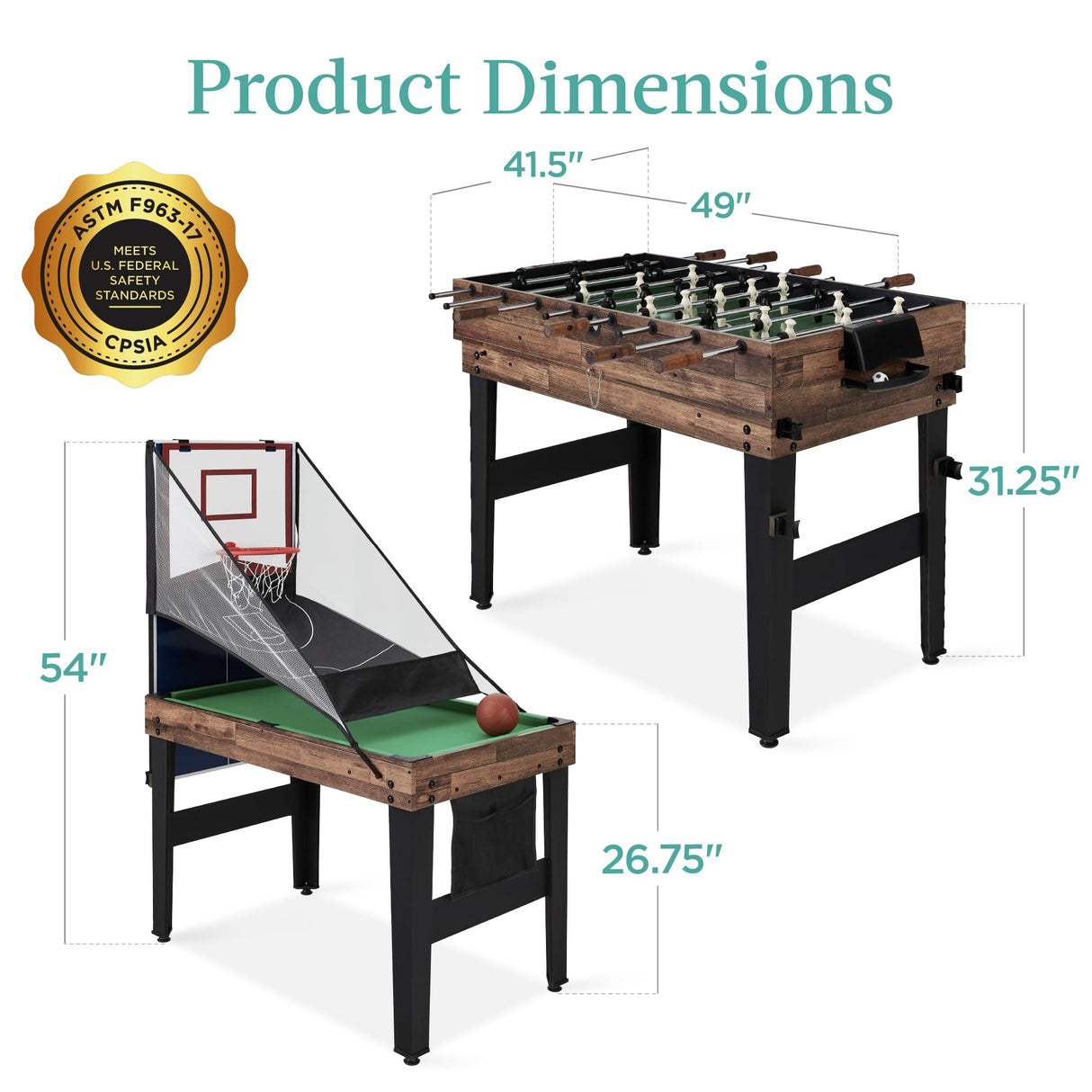 13-in-1 Combo Game Table Set for Home, Game Room, Friends & Family w/Ping Pong