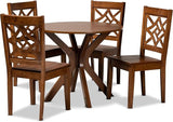 Miela Modern and Contemporary Dark Brown Finished Wood 7-Piece Dining Set