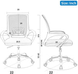 Ergonomic Office Chairs Set of 8, Swivel Rolling Height Adjustable Conference Chairs