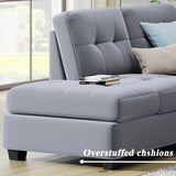 L-Shaped Corner Reversible Sectional Sofa Couch W/Chaise & Storage Ottoman