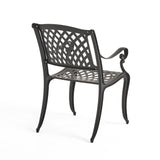 Capri Outdoor Transitional 5 Piece Cast Aluminum Dining Set
