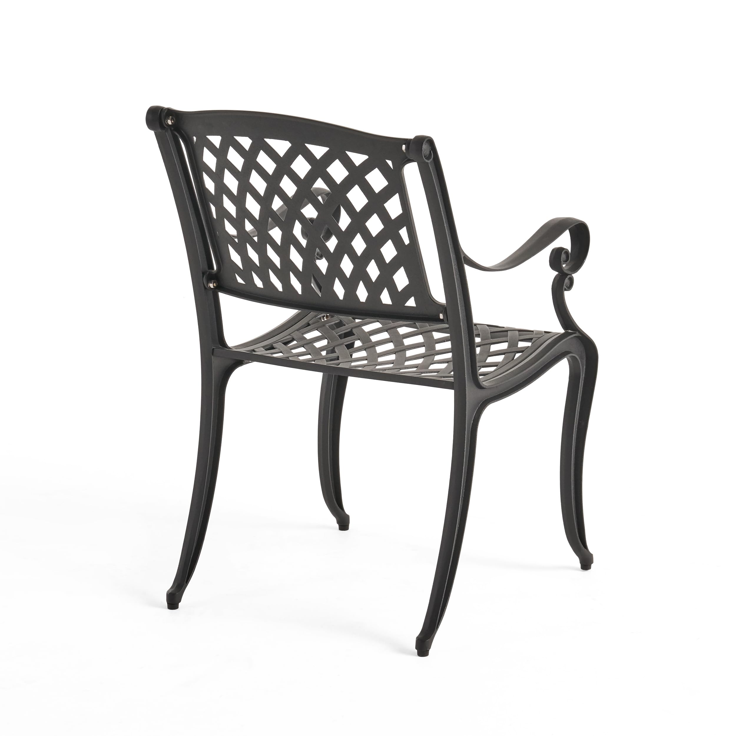 Capri Outdoor Transitional 5 Piece Cast Aluminum Dining Set