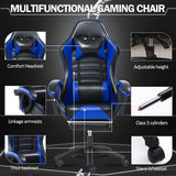 Gaming Chair with Footrest, PU Leather Video Game Chairs for Adults