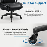 Heavy Duty Office Chair 600LBS - High Back Executive Leather Chair with Lumbar Support