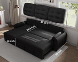 Sectional Sofa Couch, 87" Sleeper Sofa Bed with Reversible Storage Chaise Pull Out