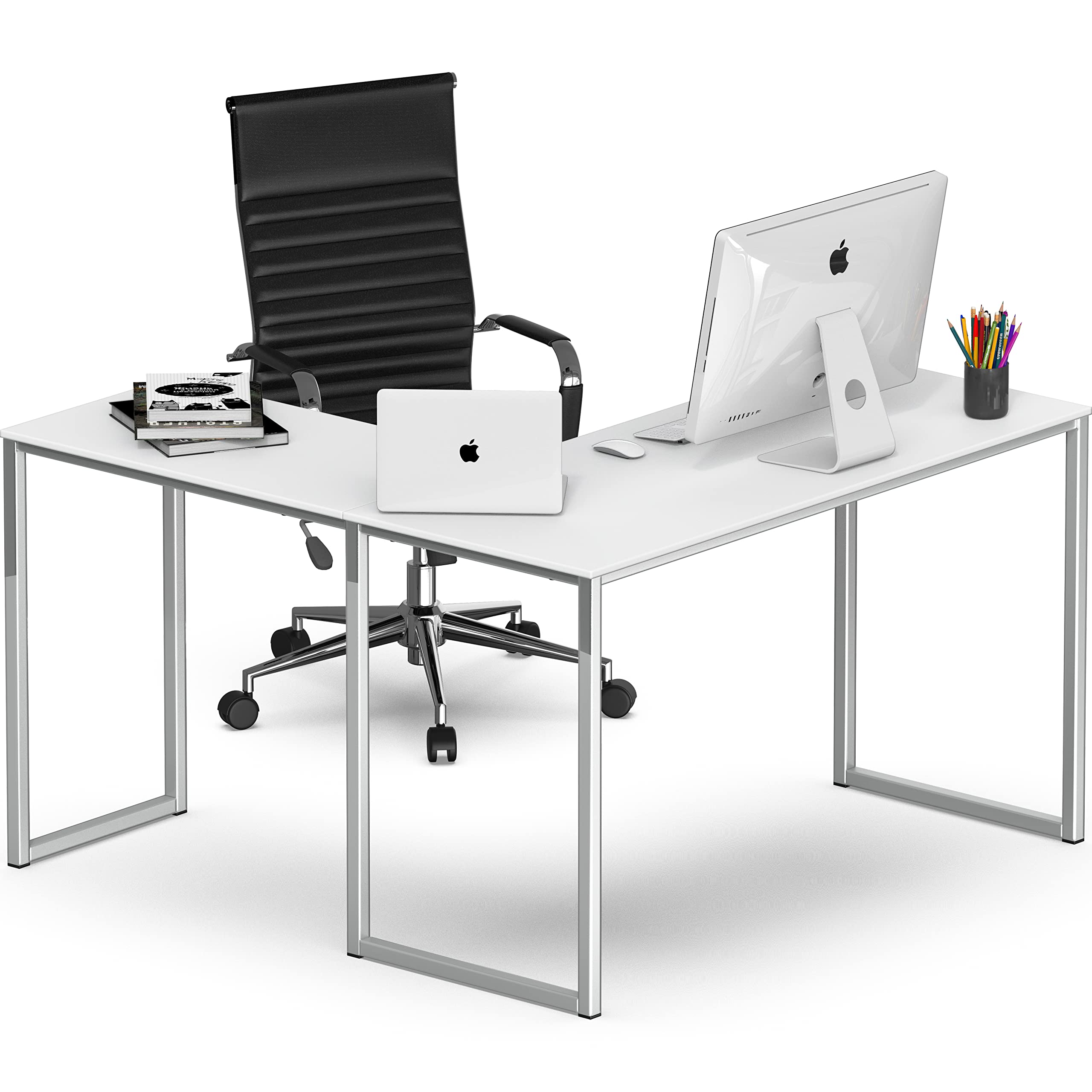 Mission 48 x 48 Inches L-Shape Home Office Computer Desk, White