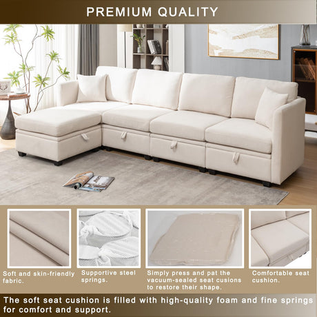 Modular Sectional Sofa,U Shaped L Shaped Sectional Couch with Storage 5 Seats,