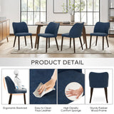 Upholstered Dining Chairs Set of 2 - Blue PU Leather