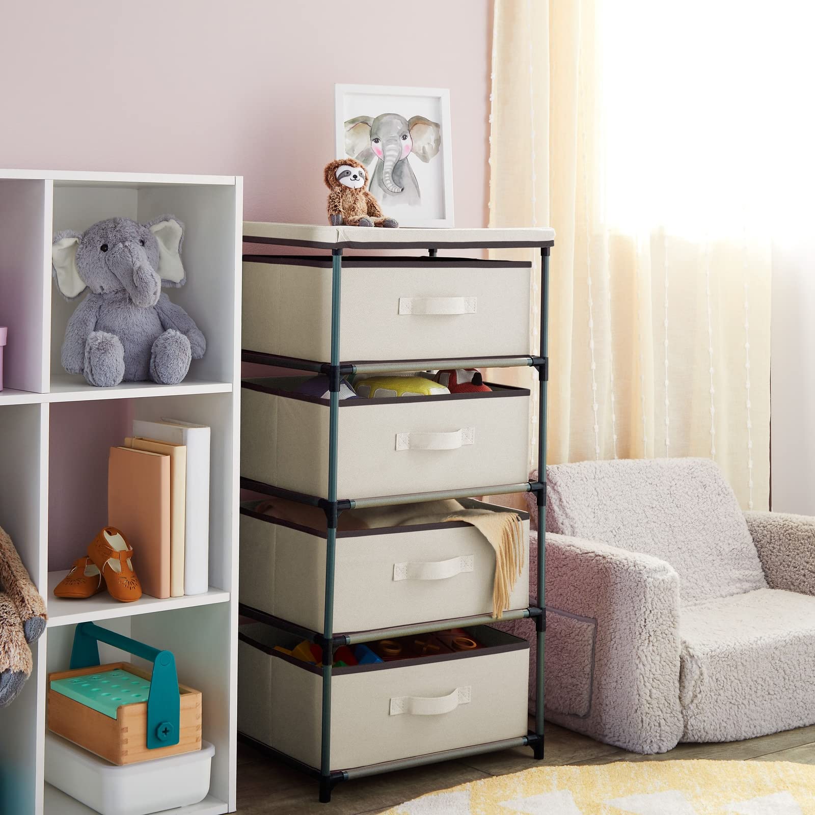 4-Tier Tall Closet Dresser with Drawers