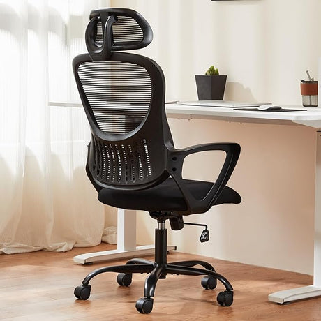 Office Computer Desk Chair, Ergonomic High-Back Mesh Rolling Work Chairs with Wheels