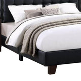 Benjara VEA Modern Platform Queen Bed, Deep Tufted Upholstery