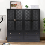 Armoire Wardrobe Closet with 2 Woven Doors, Wardrobe Cabinet