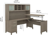 ErgoLift 3-Position L-Shaped Desk with Hutch & Adjustable Standing Feature