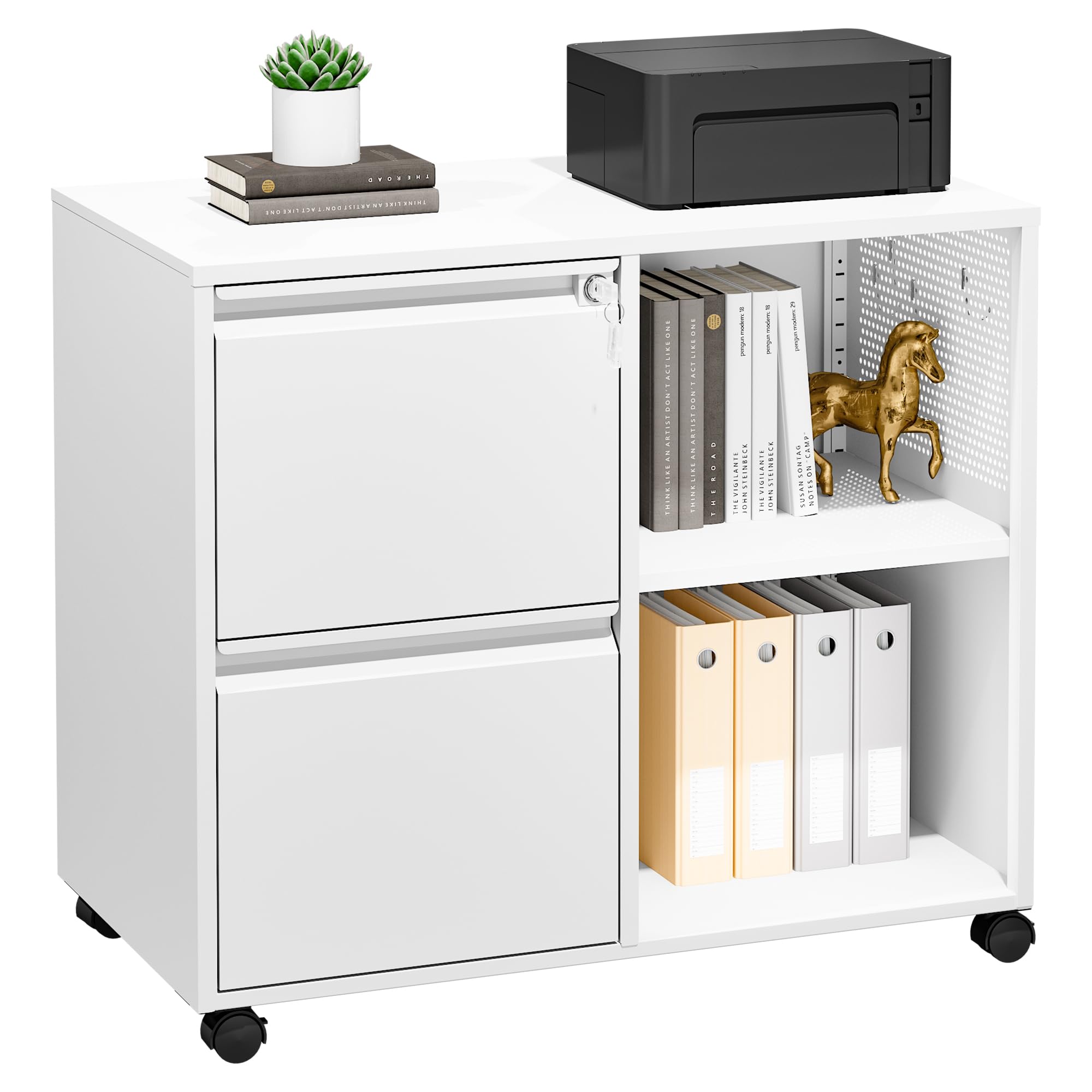 Metal File Cabinet,Lockable Lateral Filing Cabinet for Letter/Legal/A4 Size Files