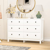 White Dresser for Bedroom, Modern 6 Drawer Dresser for Living Room