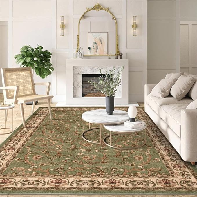 Machine Washable 5x7 Rug, Pink Rugs for Bedroom Girls, Soft Boho Floral Nursery Rug