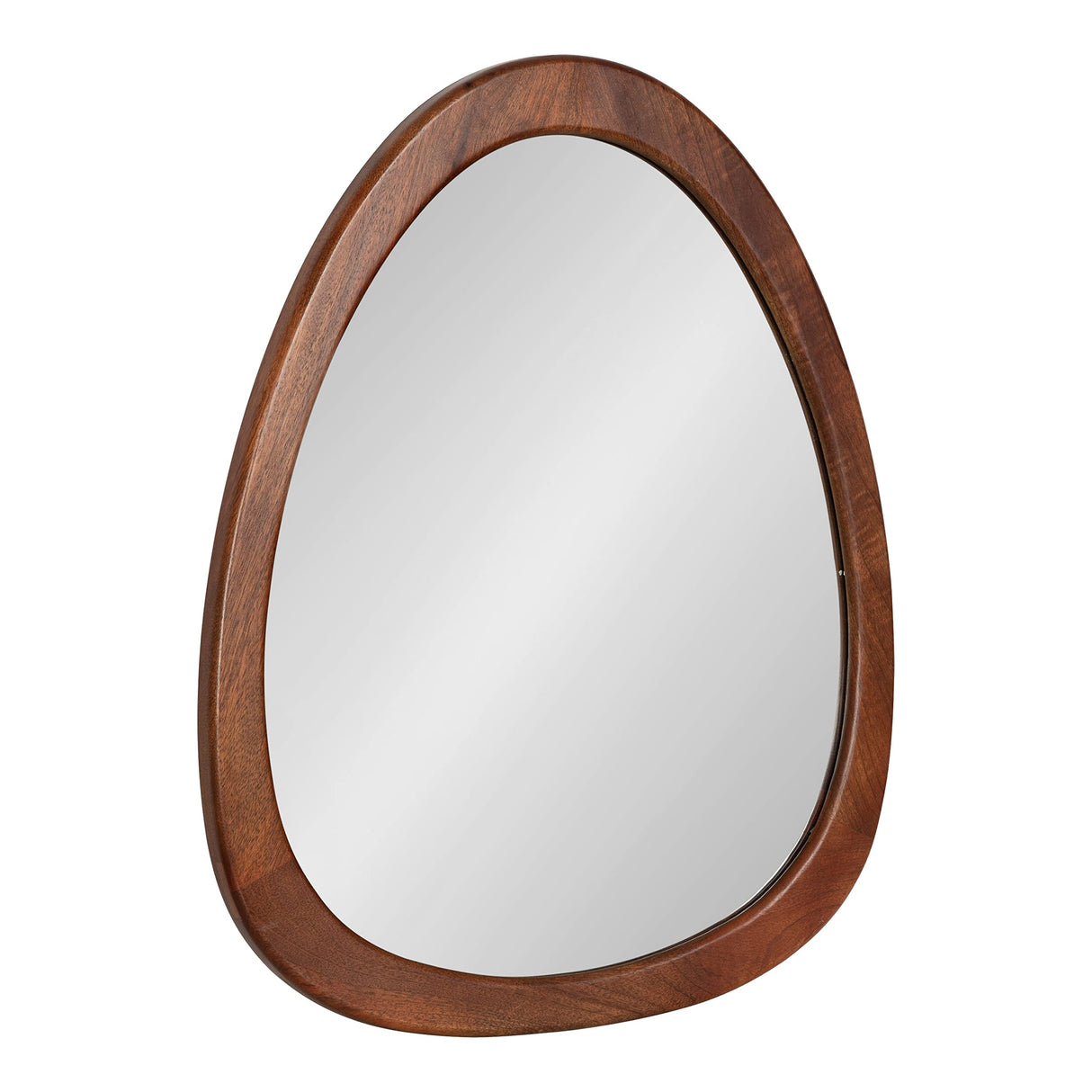 McKinder Asymmetrical Wood Wall Mirror, 24 x 28, Walnut Brown