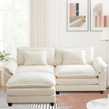 Sectional Sofa Cloud Sofa Couch with Ottoman,Modern Chenille Sofa Sleeper