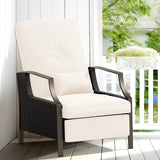 Outdoor Recliner Chair,PE Wicker Patio Lounge Chairs with Extended Footrest