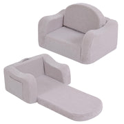 2-in-1 Kids Sofa Chair, Convertible Toddler Chair Flip Out Children Sofa Chair with Wave Armrests Folding Kids Play