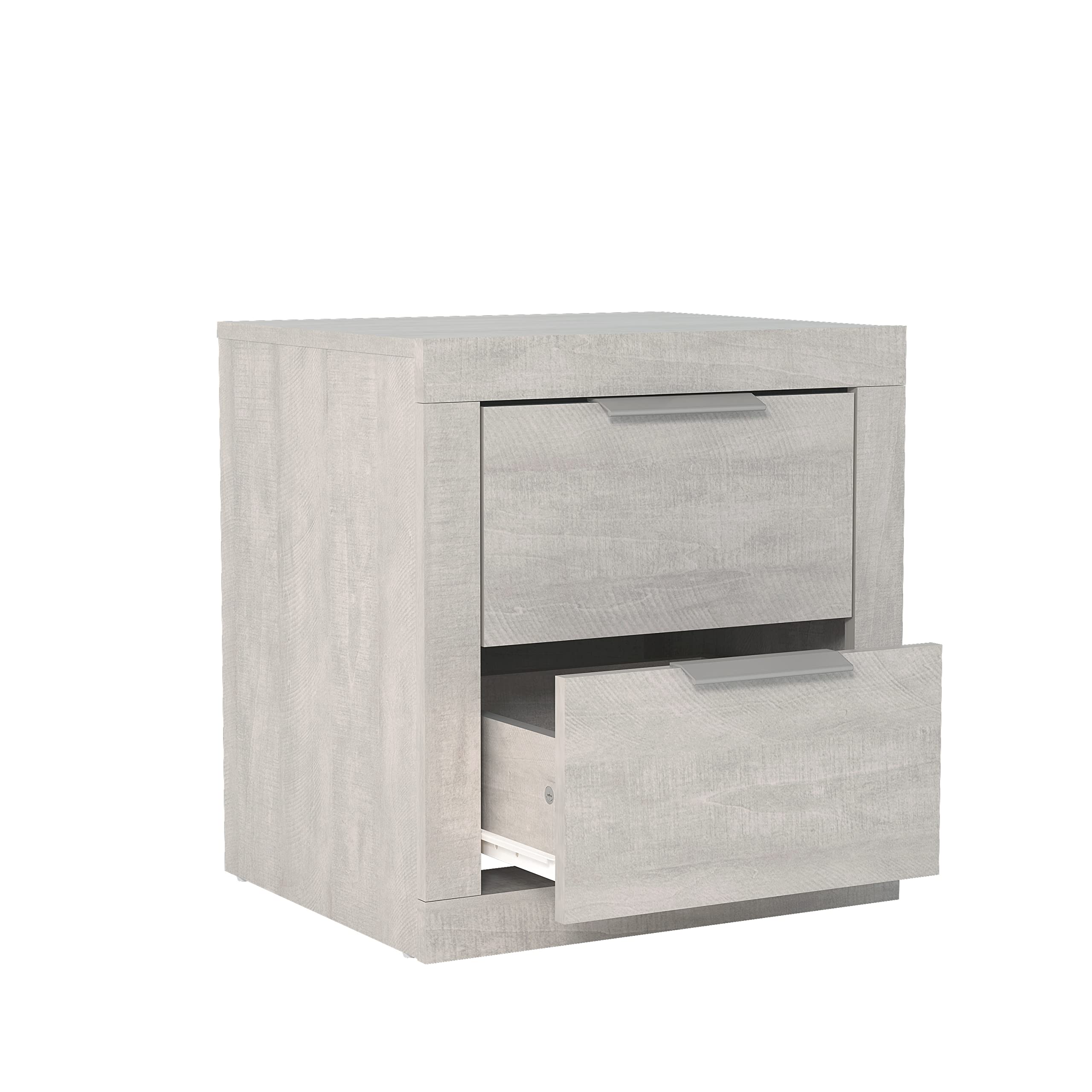 Harlowin Nightstand, Bed Side Table with Rustic Design Drawers