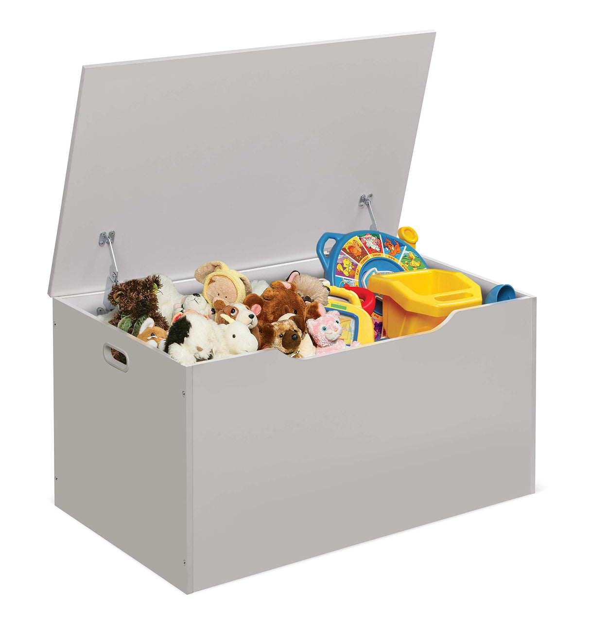 Top Toy Box and Storage Bench Seat with Safety Hinges - White