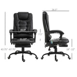 Massage Computer Chair with Padded seat and Adjustable Height - Black PU Leather