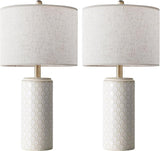 23" Ceramic Table Lamp Set of 2 - 3-Level Dimmable Farmhouse Bedside Lamps