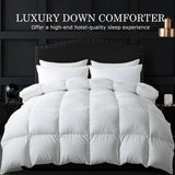 ELNIDO QUEEN® Feather Comforter King Size, Filled with Feather and Downfiber, Luxurious Fluffy Hotel Style White Bedding Comforter, 100% Cotton Duvet Insert Medium Warmth for All Season, 106x90 Inch